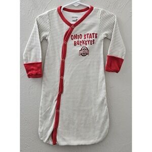 Ohio State Buckeyes Logo Baby Infant Layette Sleeper Pajama Football Size 0/6M